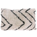 HK living Bavlněný polštář Zigzag Cushion 40 x 60 cm, krémová barva, textil