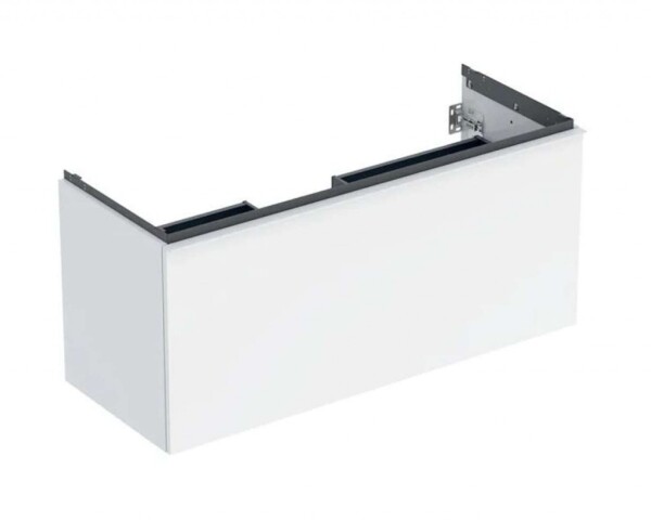 GEBERIT - Acanto Umyvadlová skříňka, 118x54x48 cm, 2 zásuvky, lesklá bílá 503.006.01.1