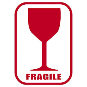 Výstražné etikety 74x105mm, SKLO /FRAGILE