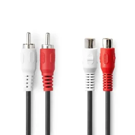 Nedis Stereo Audio kabel 2x RCA (M) - 2x RCA (F) 10.0 m černá (CAGL24205BK100)