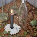 Strömshaga Kovový svícen Saga White/Green, bílá barva, kov