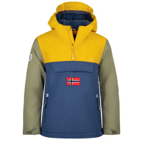Trollkids Dětská nepromokavá bunda do deště Kirkenes Anorak Yellow/Blue (322-703) 176