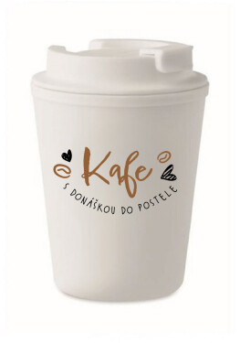 KAFE S DONÁŠKOU DO POSTELE - bílý termohrnek 300 ml