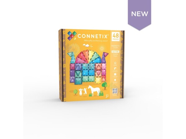Mamido Connetix Tiles - Magnetická stavebnice třpytivý zámek