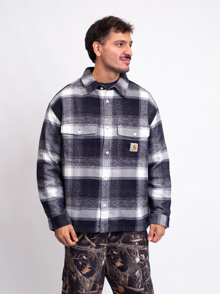Carhartt WIP L/S Esterson Shirt Esterson Check, Dark Navy S