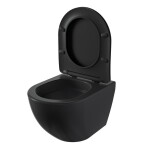 Wc s prkénkem softclose závěsné vírové SAT Fusion černá mat zadní odpad SATFUS010RTORPBKM SATFUS010RTORPBKM