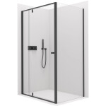 CERANO - Sprchový kout Santini L/P - 6 mm - černá matná, transparentní sklo - 120x80x195 - pivotový CER-429001