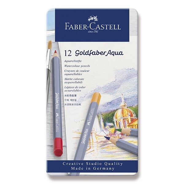 Faber-Castell 114612 Goldfaber Aqua akvarelové plechová krabička 12 ks