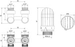 MEXEN/S - G03 středová termostatická souprava pro radiátor DN50, úhlová 1/2"x3/4", nikl W911-012-938-01