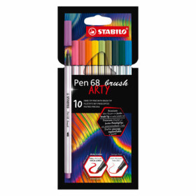 STABILO® Pen 68 brush - ARTY - 10 ks sada - 10 různých barev (568/10-21-20)