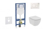GEBERIT - Duofix Set předstěnové instalace, klozetu Tesi a sedátka softclose, tlačítko Sigma01, alpská bílá SANI11CD3108