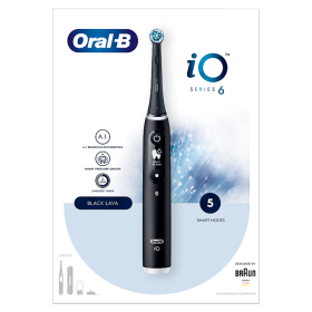 Oral-B iO Series 6 Black Elektrický Zubní Kartáček S Magnetickou Technologií iO