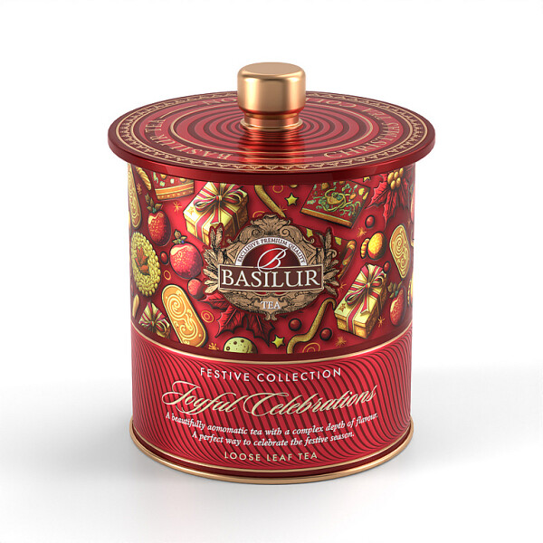 BASILUR Festive Tea Joyful Celebrations plech 75g (Sypaný černý čaj)