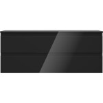 MEXEN/S - Orio koupelnová skříňka pod umyvadlo 120 cm s deskou, 2 zásuvky, černá lesk 91A10-12047-2-BFFC70