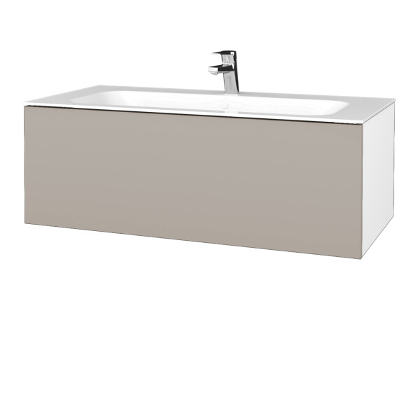 Dřevojas - Koupelnová skříňka VARIANTE SZZ 100 pro umyvadlo Finion - N01 Bílá lesk / N07 Stone 269371