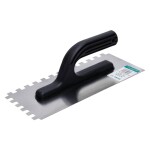 Hladítko nerezové 280 x 128 mm, plastová rukojeť, 10 x 10 zuby, STALCO