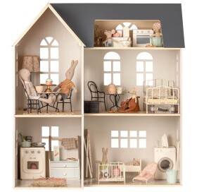 Maileg Dřevěný domeček pro zvířátka Maileg House of Miniature, šedá barva, přírodní barva, dřevo
