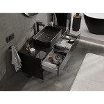 MEXEN/S - Orio koupelnová skříňka pod umyvadlo 120 cm s deskou, 2 zásuvky, černá lesk 91A10-12047-2-BFFC70
