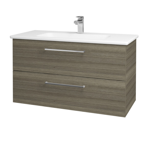 Dřevojas - Umyvadlová skříňka GIO SZZ2 100 - D03 Cafe / Úchytka T04 / D03 Cafe 130640E