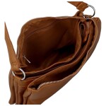 Stylová dámská koženková crossbody kabelka Cindra, hnědá