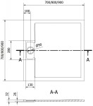 MEXEN - Otto čtvercová sprchová vanička SMC 80 x 80, černá 4N708080