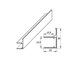 GEOMAT AL ukončovací U/F-profil (čirý) 16 mm, délka 2,1 m