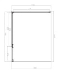 OMNIRES - MANHATTAN obdélníkový sprchový kout s křídlovými dveřmi, 100 x 80 cm černá mat / transparent /BLMTR/ MH1080BLTR