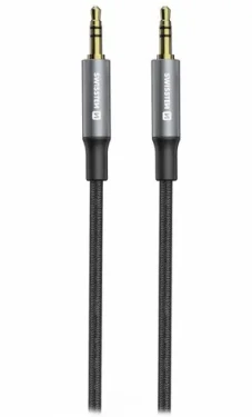 SWISSTEN TEXTILE propojovací audio kabel Jack 3.5mm (M) - Jack 3.5mm (M) 1.5m černá (73501215)