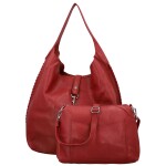 Trendy dámský koženkový set kabelek Lusiana, červený
