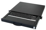Aixcase 19" výsuvná klávesnice s touchpadem černá / Klávesnice / US rozložení / USB / 1U (AIX-19K1UKUSTP-B)