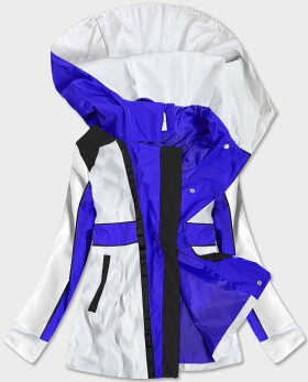 Světle modro-bílá dámská bunda větrovka kapucí (YR1967) Barva: odcienie niebieskiego, Velikost:
