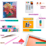 Antistresové omalovánky TSvetnoy TSvetnoy, LG228e, Diamond painting - diamantové malování, 40 x 50 cm, Oranžová lilie