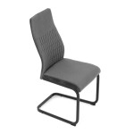 Židle jídelní, šedá látka, černý kov