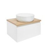 Koupelnová skříňka s krycí deskou SAT B-WAY 59x30x45 cm bílá lesk BWAY60WDOAK BWAY60WDOAK