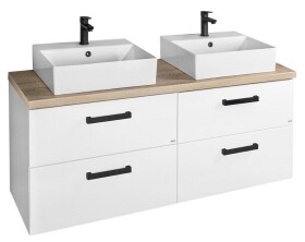 VEGA sestava koupelnového nábytku, š. 104 cm, bílá/dub platin VG052-04