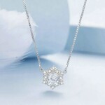 Stříbrný dvojitý náhrdelník Cristy 1 ct MOISSANITE + CERTIFIKÁT, Stříbrná 40 cm + 5 cm (prodloužení) certifikát GRA, hadřík na čištění stříbra, dárková krabička