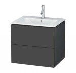 DURAVIT - L-Cube Umyvadlová skříňka 55x62x48 cm, 2 zásuvky, grafit mat LC624004949