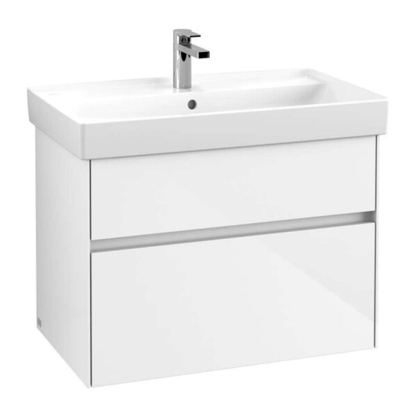 VILLEROY & BOCH - Collaro Umyvadlová skříňka, 75x55x44 cm, 2 zásuvky, Glossy White C01000DH