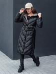Dámský zimní prošívaný kabát s kapucí CELESTIE černý FashionStreet TY4513 XXL