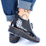 Kožené boty z hadí kůže Rieker W R474 černé 39