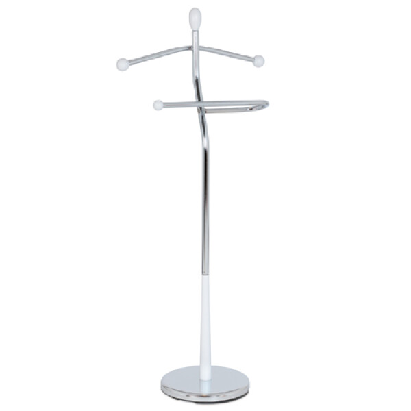 Němý sluha, výška 120 cm, masiv kaučukovník, bílý lak, kov chrom, nos. 5 kg