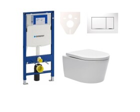 Cenově zvýhodněný závěsný WC set Geberit do lehkých stěn / předstěnová montáž + WC SAT Brevis SIKOGES3W5 SIKOGES3W5