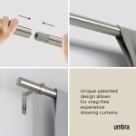 Roztažitelná garnýž 81-162 cm Umbra ZEN - stříbrná