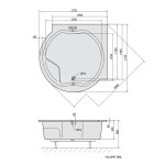 POLYSAN - ROYAL CORNER kulatá vana s konstrukcí 173x173x49cm, bílá 74211