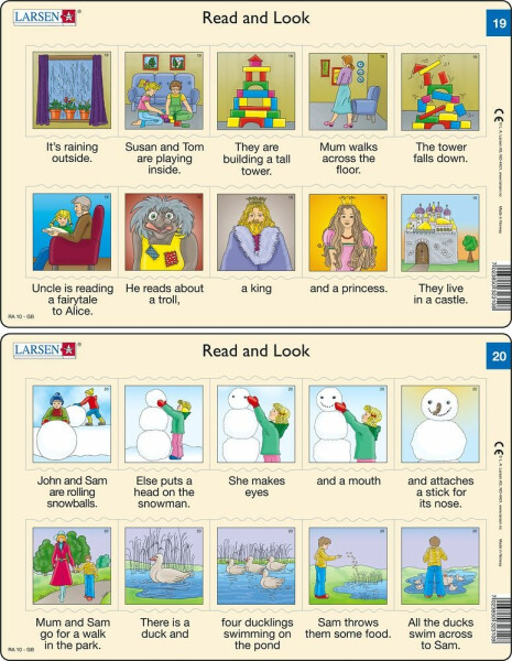 Učební puzzle MIDI - Angličtina-krátký text RA10/10 dílků(2 druhy) - Larsen