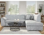 Rohová sedací souprava Bernett, holubí šedá látka, pravý roh