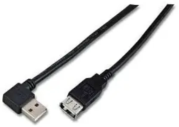 MicroConnect kabel USB2.0 A (F) - USB2.0 A 90° úhel (M) 1.5m černá / 480Mbit/s (USBAAF2ABLACK)