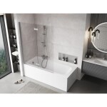 MEXEN - MIST vanová zástěna 130x150 cm 6mm 2-s, chrom, čirá, levá 8A9-130-002-01-00-L