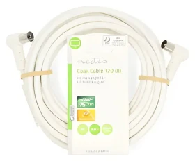 Nedis Koaxiální kabel bílá / Anténní kabel / 120 dB / 75 Ohm / 4x stínění / 5 m (CSGL40120WT50)