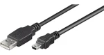 MicroConnect kabel USB-A - miniUSB 10 m černá / Kabel / 480 Mbit/s (USBAMB510)